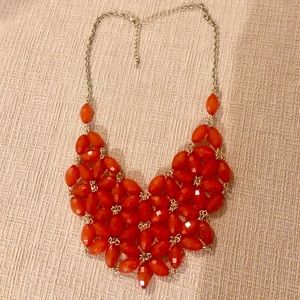 Red beaded tiered necklace